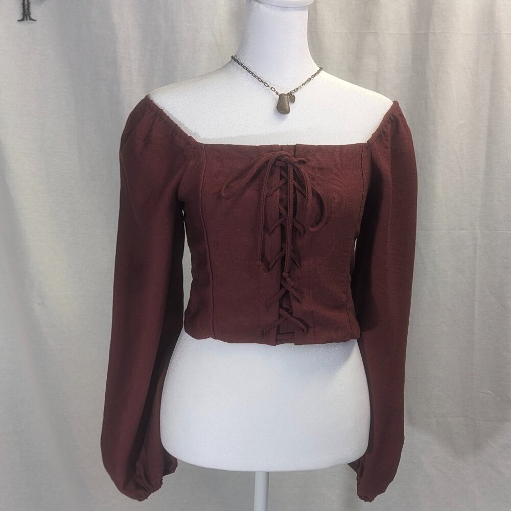 Kirious Los Angeles Size Medium Maroon Crop Top